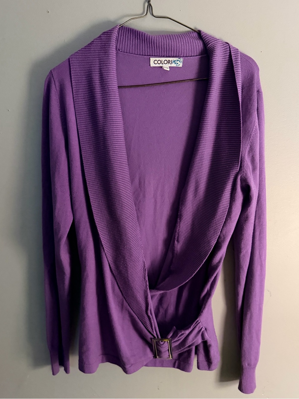 Y2K Vintage Colori sweater cowl neck wrap style cardigan